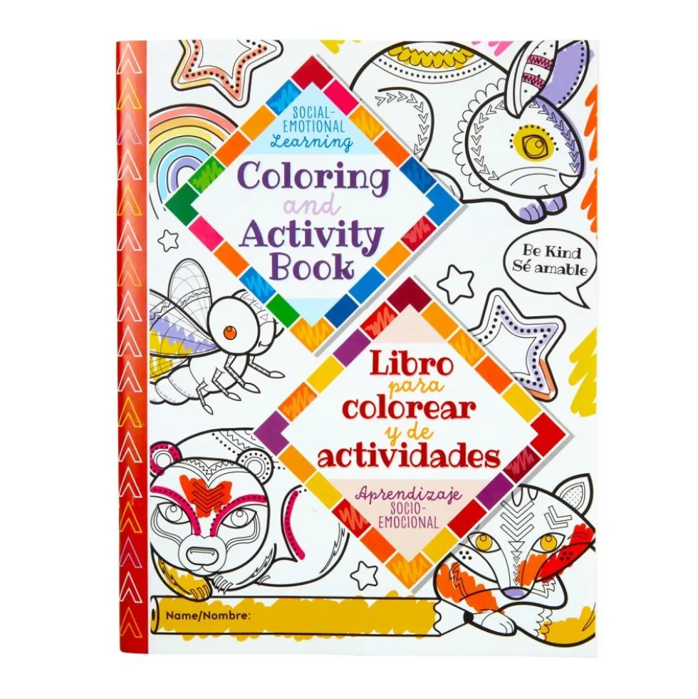 Really Good Stuff® Dual Language Social-Emotional Learning Coloring and Activity Book - Set of 12