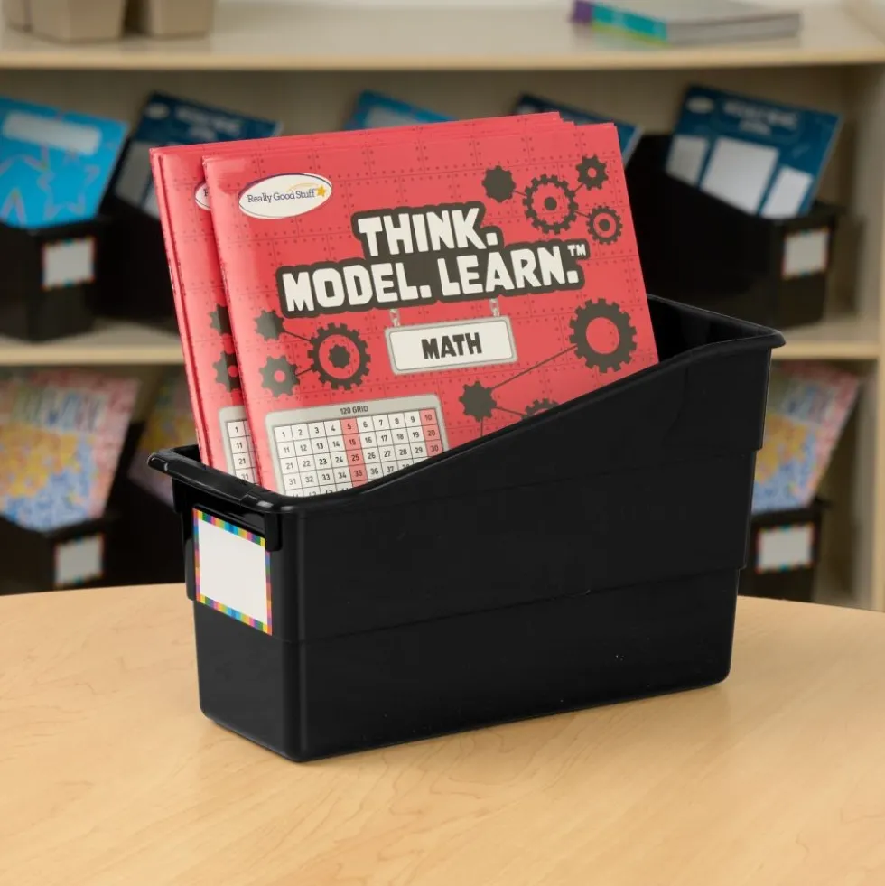 Really Good Stuff® Durable Book & Binder Holders - 6 Pack - Black