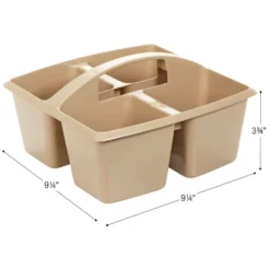 Really Good Stuff® Four Equal Compartment Caddies - Tan-6 Pack