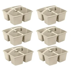 Really Good Stuff® Four Equal Compartment Caddies - Tan-6 Pack