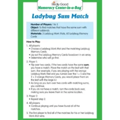 Really Good Stuff® Ladybug Sum Match Numeracy Center™ - 1 numeracy center