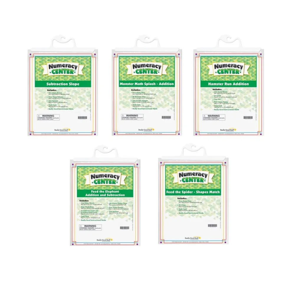 Really Good Stuff® Math Skills Numeracy Centers™ - Grades K-3 - 12 numeracy centers, 1 rack