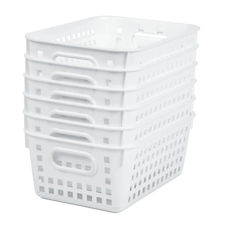 Really Good Stuff® Medium Baskets - Set of 6 -White