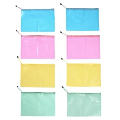 Really Good Stuff® Mesh Zipper Pouches - Grouping Colors - Set of 8