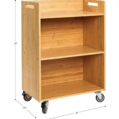 Really Good Stuff® Mobile 3-Tier Shelf in Solid Bamboo
