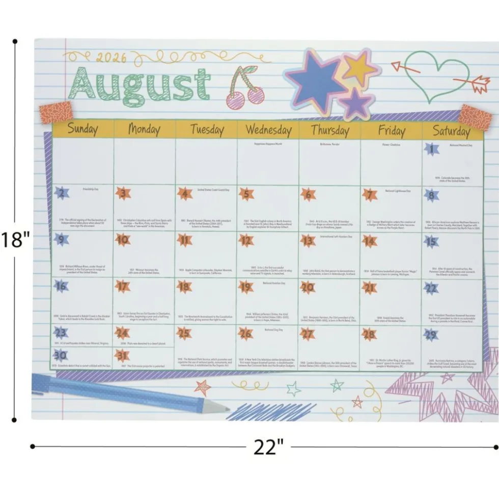 Really Good Stuff® Monthly Calendar Pages 2026-2027 - Really Good Vibes