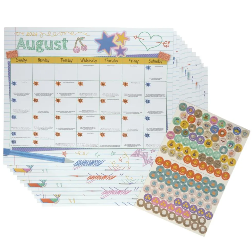 Really Good Stuff® Monthly Calendar Pages 2026-2027 - Really Good Vibes