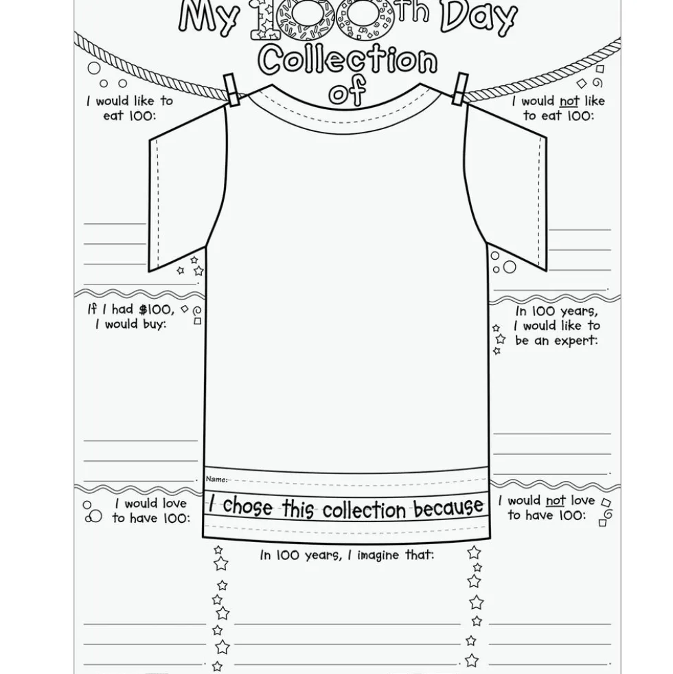 Really Good Stuff® My 100th Day Collection Ready-To-Decorate® Poster Tee