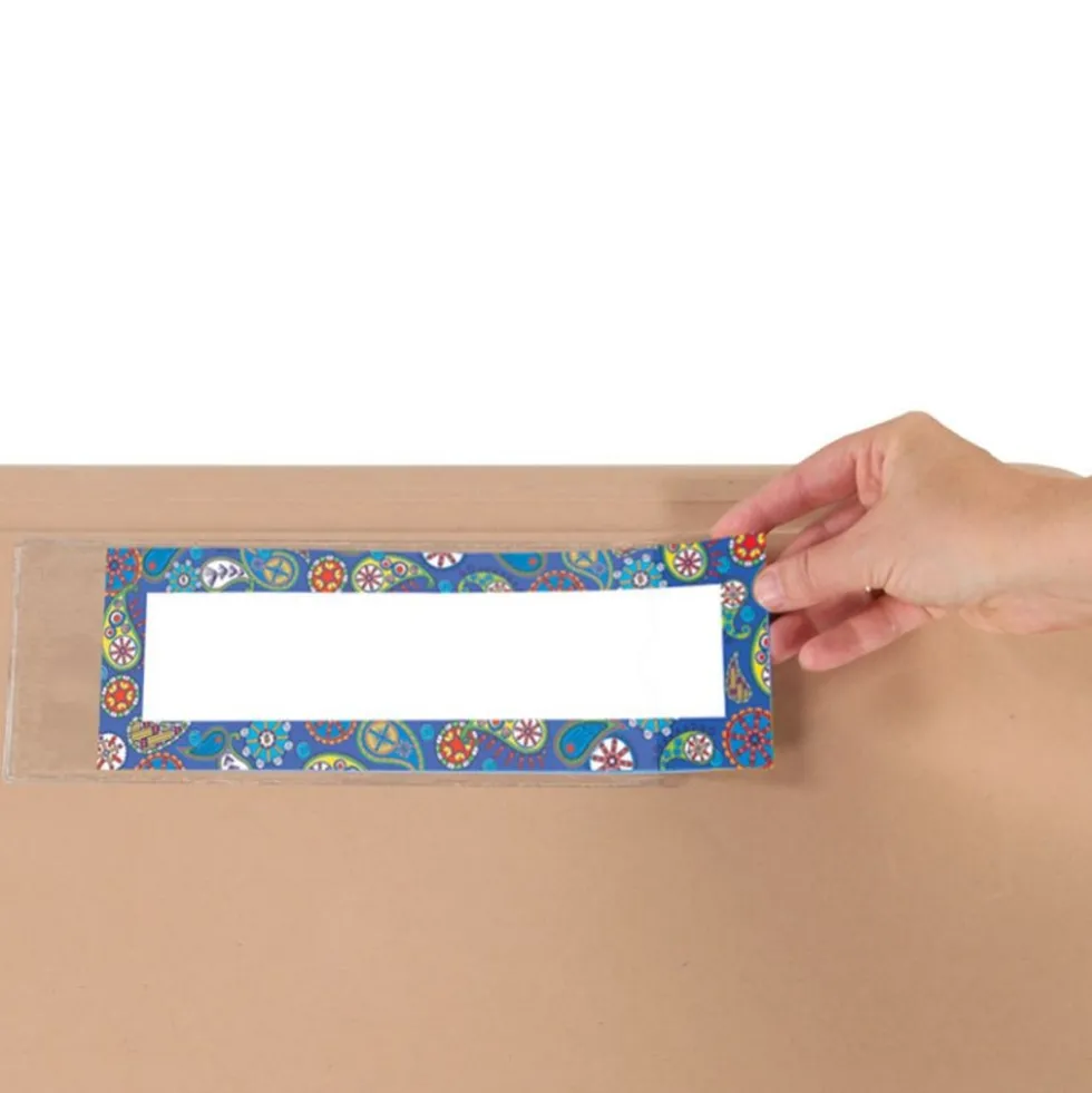 Really Good Stuff® Name Plate Self-Adhesive Vinyl Sleeves - Set of 12