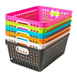 Really Good Stuff® Neon Pop 6-Pack Book Baskets, Large