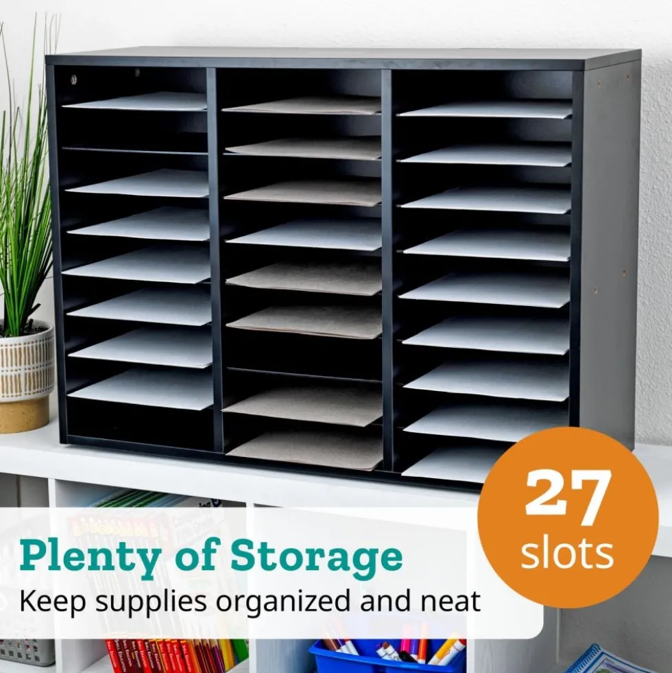 Really Good Stuff® Orange 27-Slot Mail Center With Orange Trays