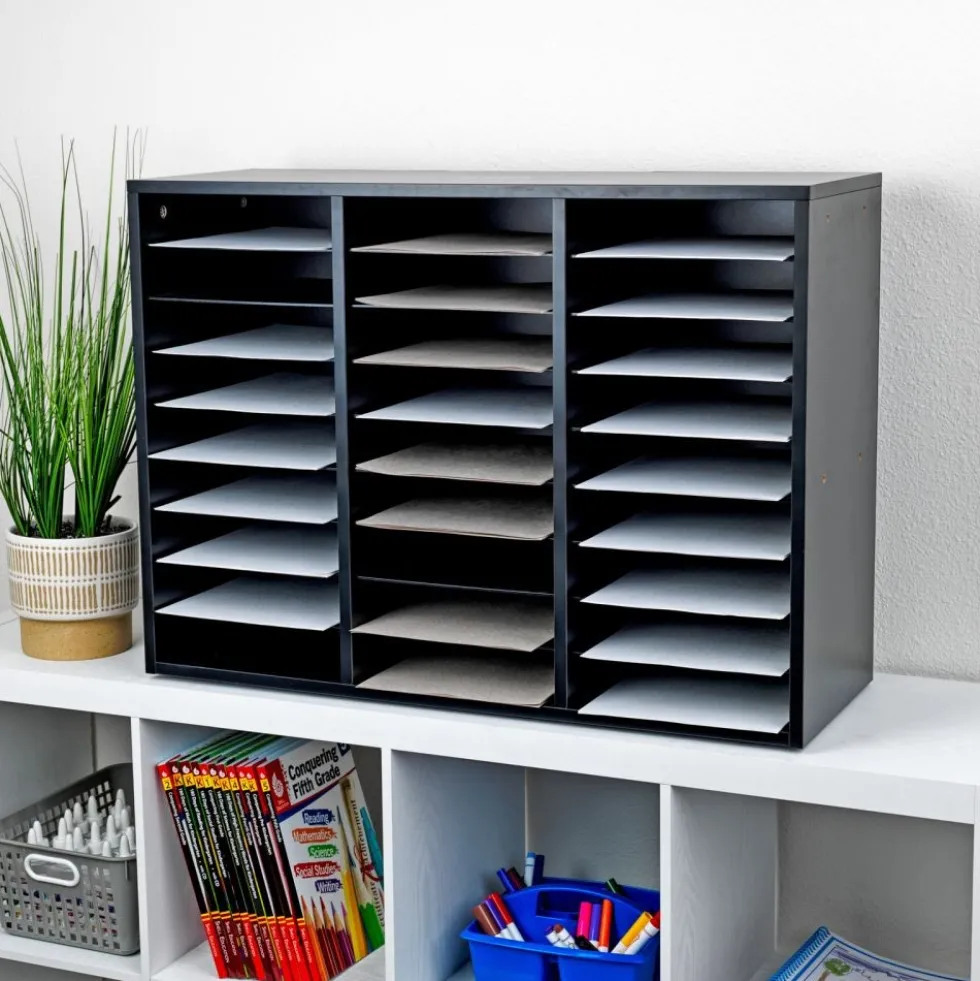 Really Good Stuff® Orange 27-Slot Mail Center With Orange Trays