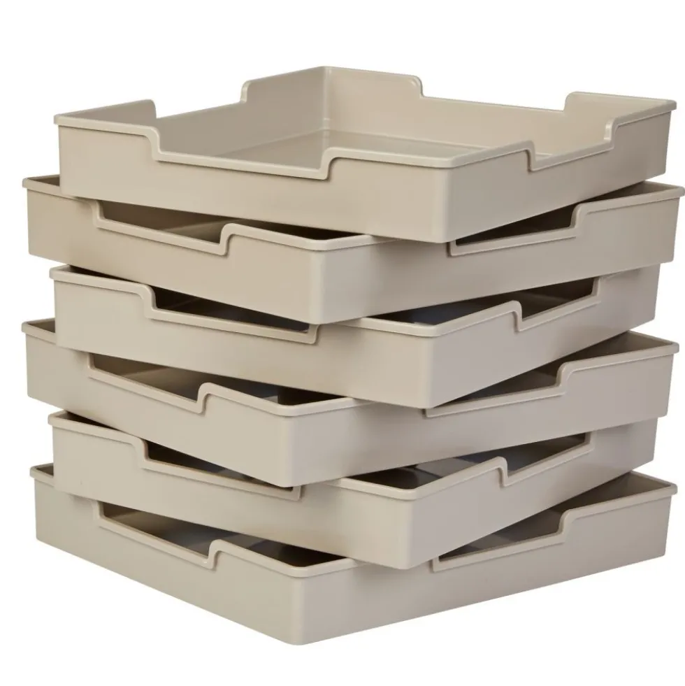 Really Good Stuff® Plastic Trays - Tan, 6 Pack