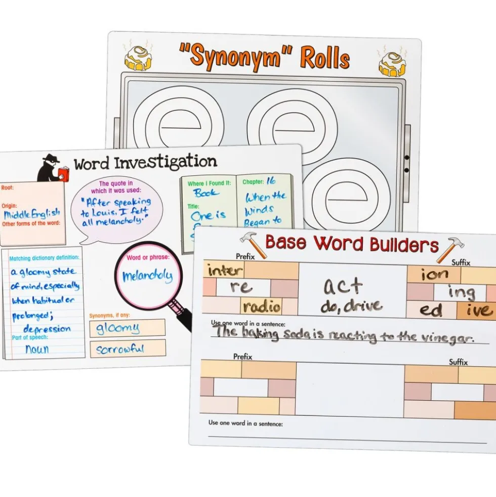 Really Good Stuff® Reading Comprehension & Word Map Dry-Erase Board Set - 9 Double-Sided Boards