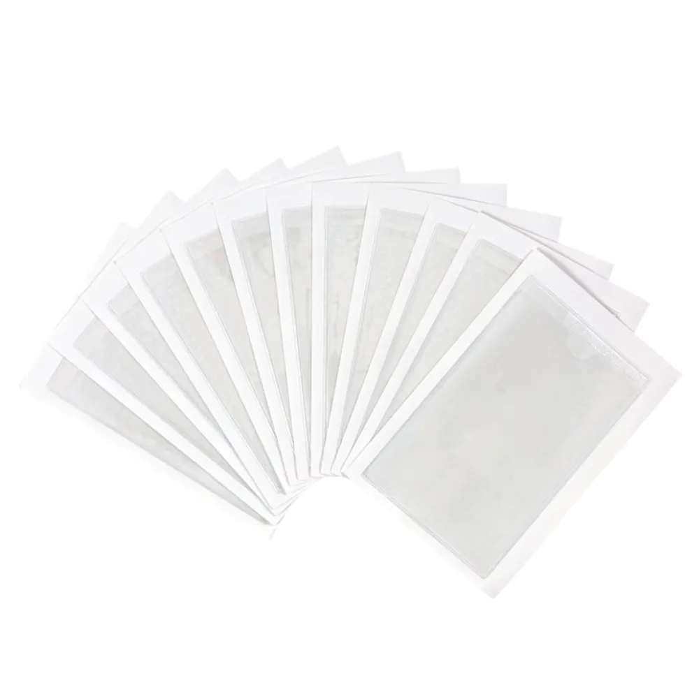 Really Good Stuff® Self Adhesive Vinyl Label Pockets- 5.25" x 3.25" - Set of 12