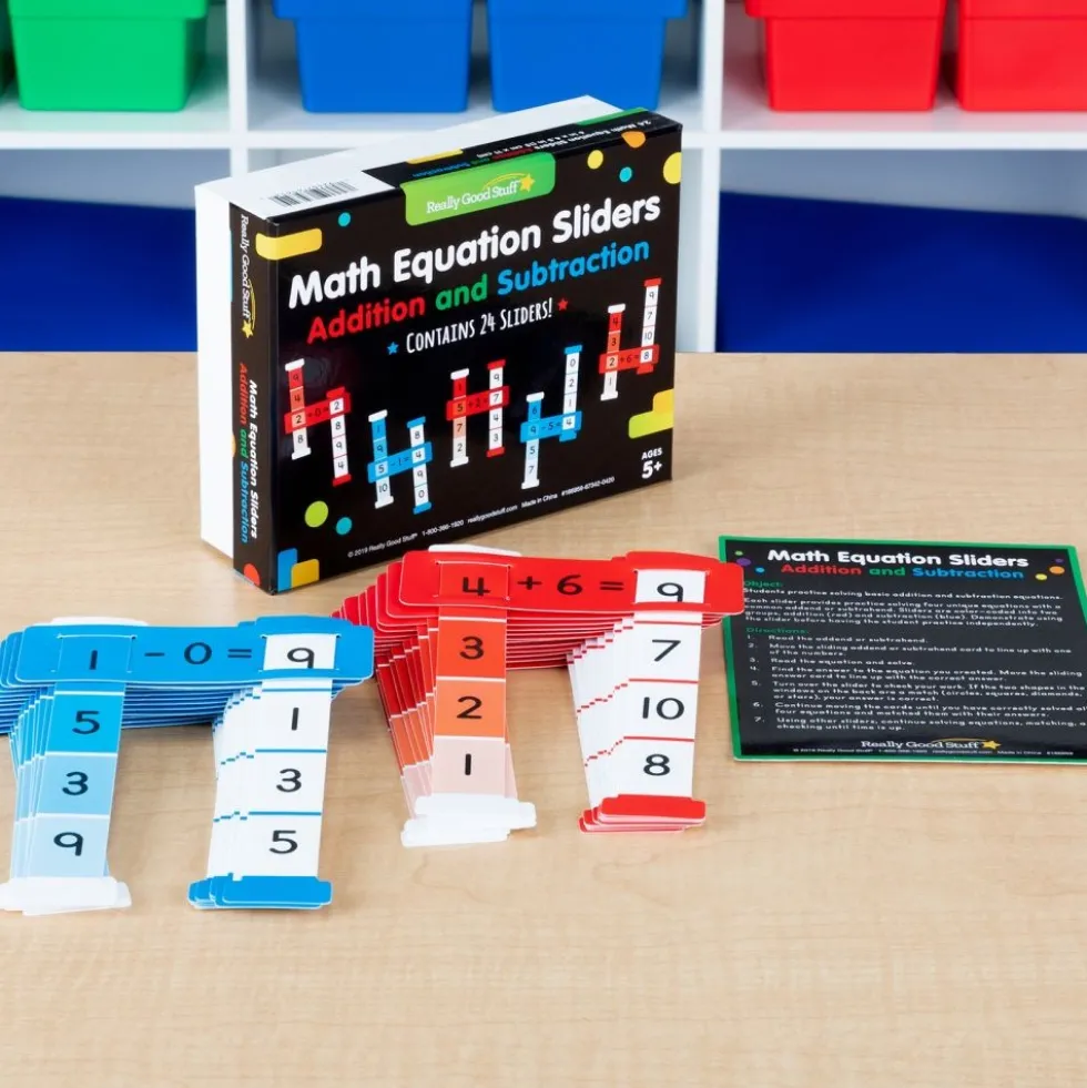 Really Good Stuff® Sliders Complete Set: Word Building, Letter Sounds, & Math Equations - Set of 6