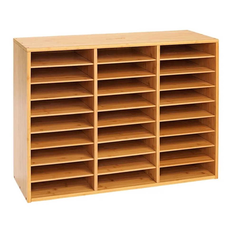 Really Good Stuff® 27-Slot Bamboo Mail Center