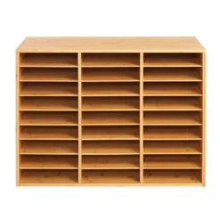 Really Good Stuff® 27-Slot Bamboo Mail Center