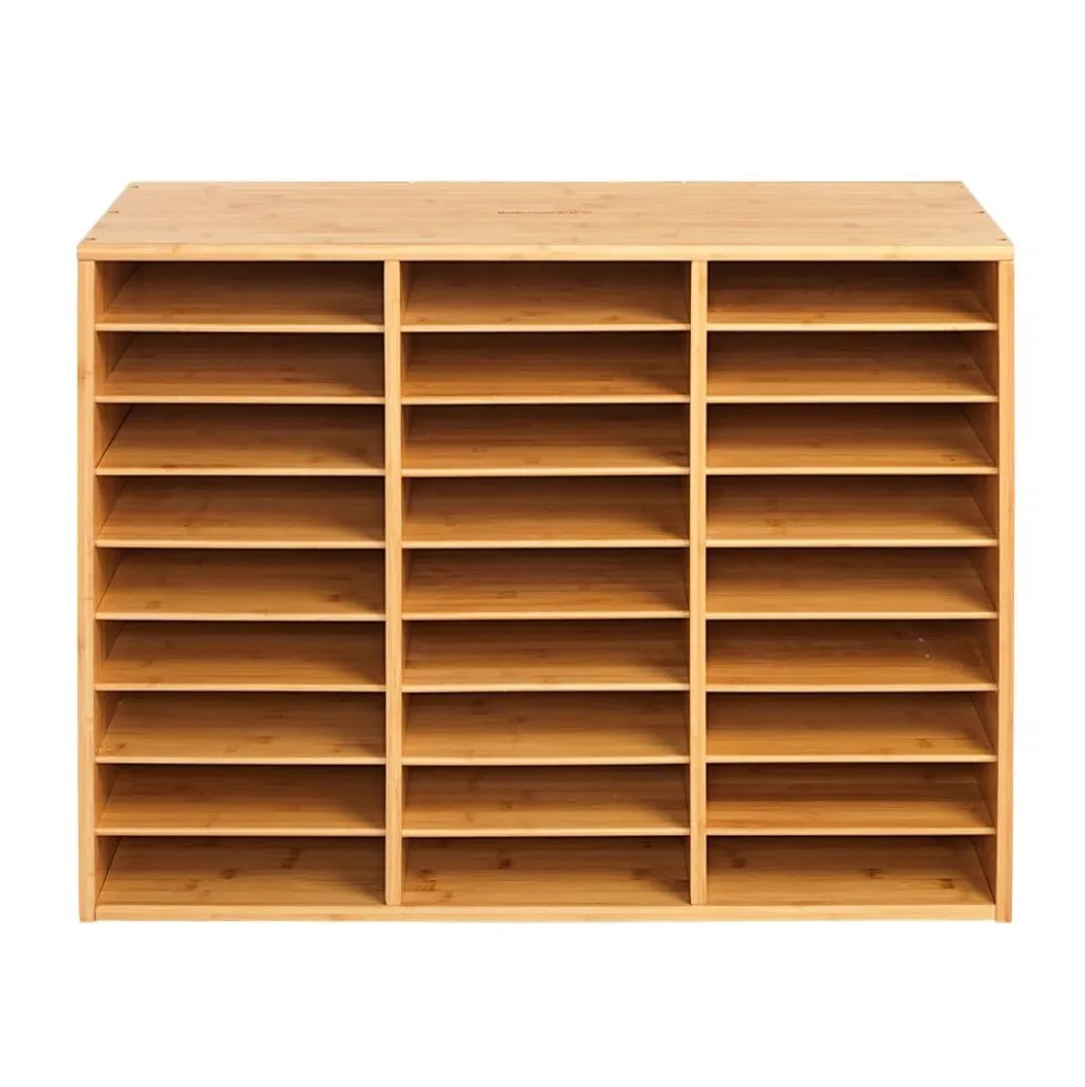 Really Good Stuff® 27-Slot Bamboo Mail Center