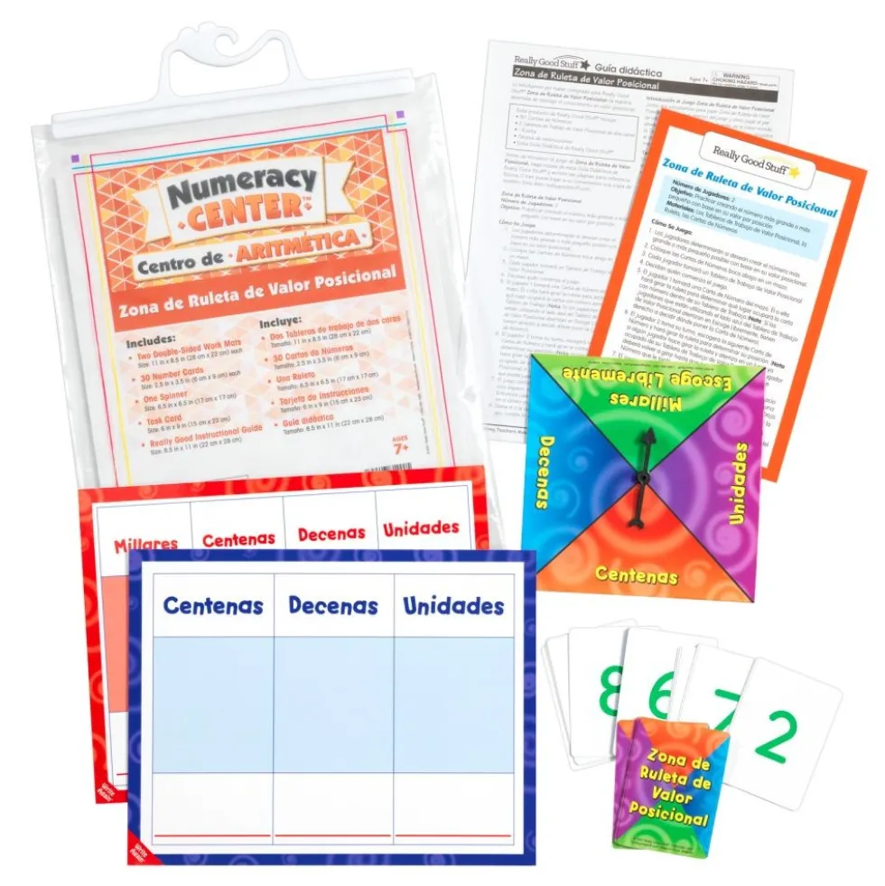 Really Good Stuff® Spanish Math Skills Numeracy Centers Grades Pre K-2 (Centros de Aritmetica)
