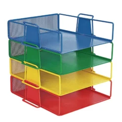 Really Good Stuff® Stackable Wire Letter Trays - Set of 4 Colors