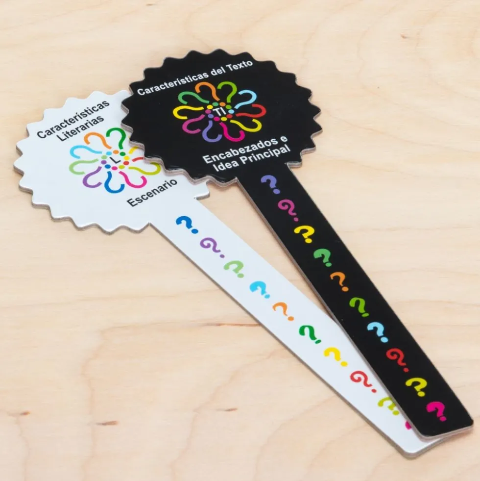 Really Good Stuff® Varitas con preguntas de lectura guiada (Spanish Reading Comprehension Guided Reading Question Wands) - 30 wands