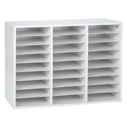 Really Good Stuff® White 27-Slot Mail Center With Boho Trays