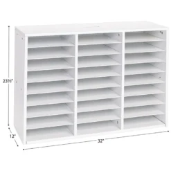 Really Good Stuff® White 27-Slot Mail Center With Tan Trays