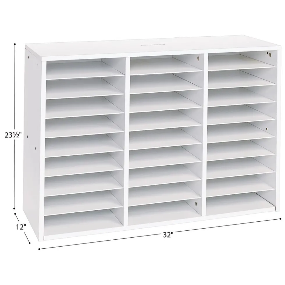 Really Good Stuff® White 27-Slot Mail Center With Tan Trays