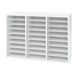 Really Good Stuff® White 27-Slot Mail Center With Tan Trays