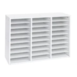 Really Good Stuff® White 27-Slot Mail Center With Tan Trays