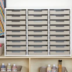 Really Good Stuff® White 27-Slot Mail Center With Tan Trays