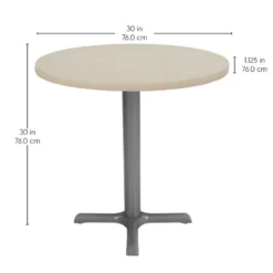 30" Round Cafe Bistro Table - Sand Drift/Silver