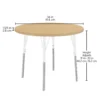 36" Round Thermofused Woodgrain Activity Table with Adjustable Standard Legs - Maple/White