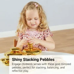 Sensory Mirrored Stacking Pebbles Gold - 20 Pack