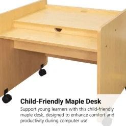 Single Just-My-Size Computer Desk - Maple/Maple, Ready to Assemble