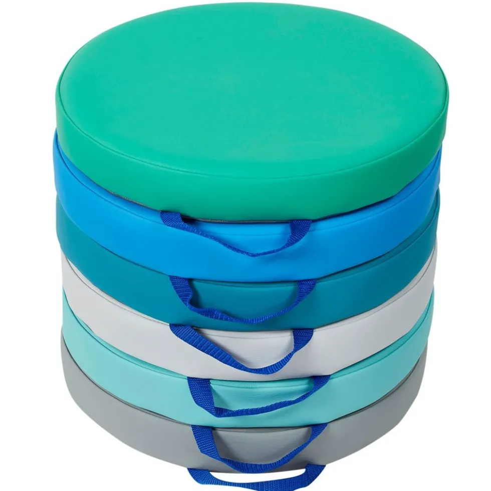 SoftScape 15" Round Floor Cushions, 6-Piece - Contemporary