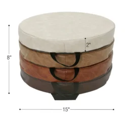 SoftScape 15" Round Floor Cushions, 4-Piece - Distressed Assorted