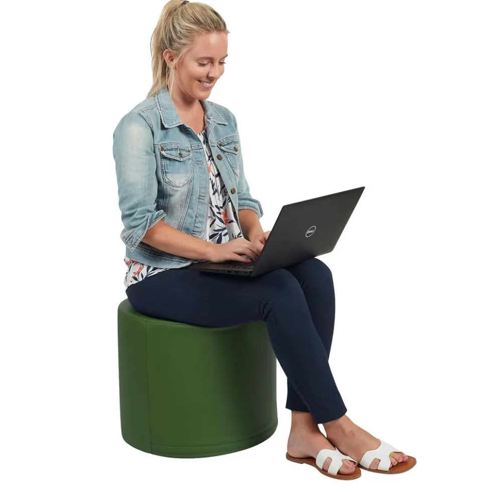 SoftScape 18" Round Ottoman 16" Height, 4-Piece - Earthtone