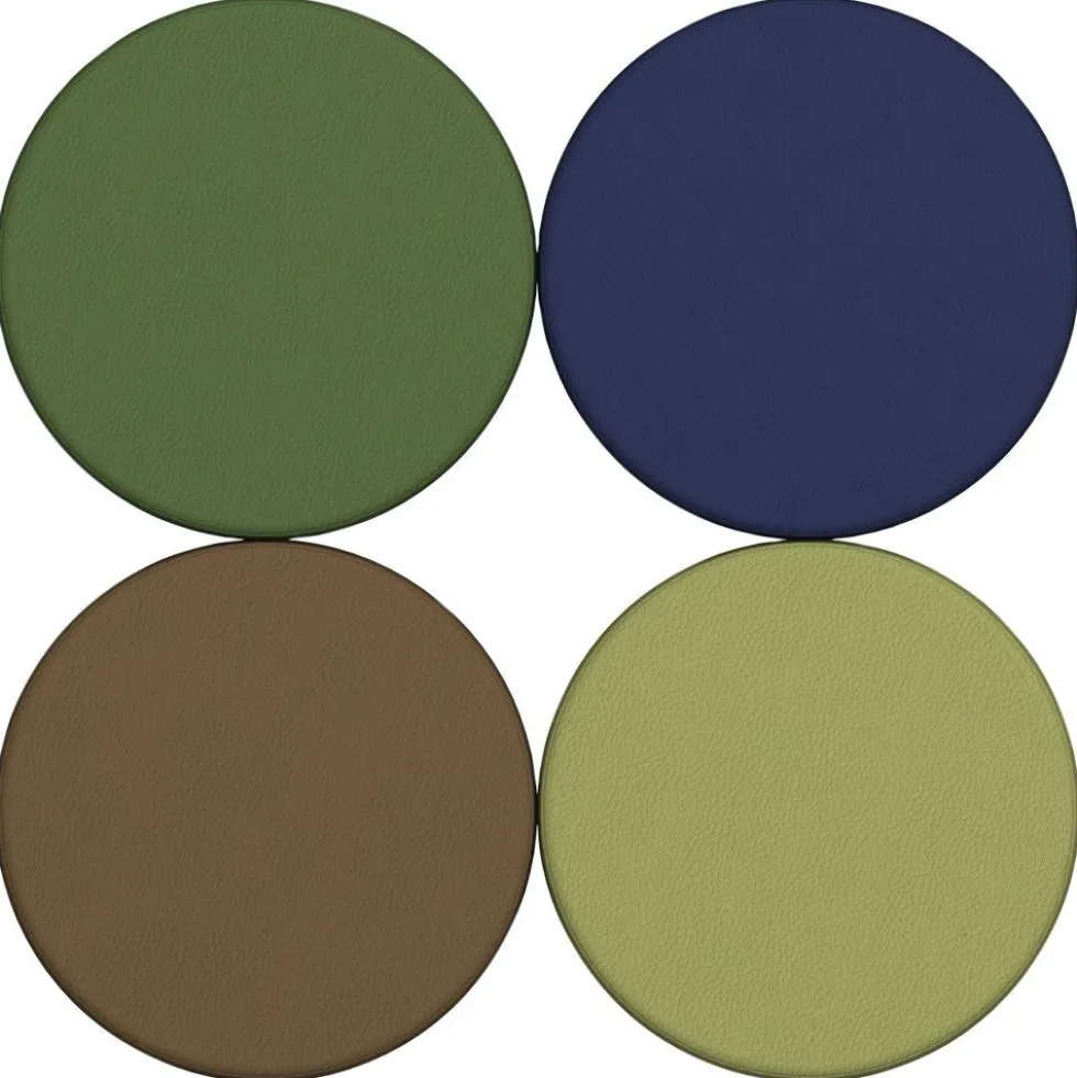 SoftScape 18" Round Ottoman 16" Height, 4-Piece - Earthtone