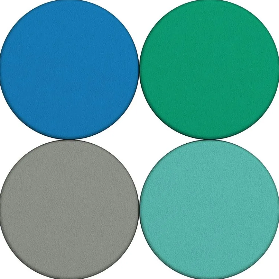 SoftScape 18" Round Ottoman 12" Height, 4-Piece - Contemporary