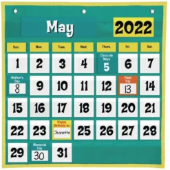 Space-Saver Calendar Pocket Chart™ - 1 pocket chart, 64 cards
