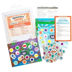 Spanish Feed the Spiders - Shapes Match Numeracy Center Grades K-2 (Centro de Aritmetica - Juego de Figuras)