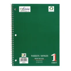 Spiral Notebook, 70 sheets - Green