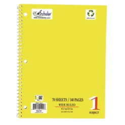 Spiral Notebook, 70 Sheets - Yellow