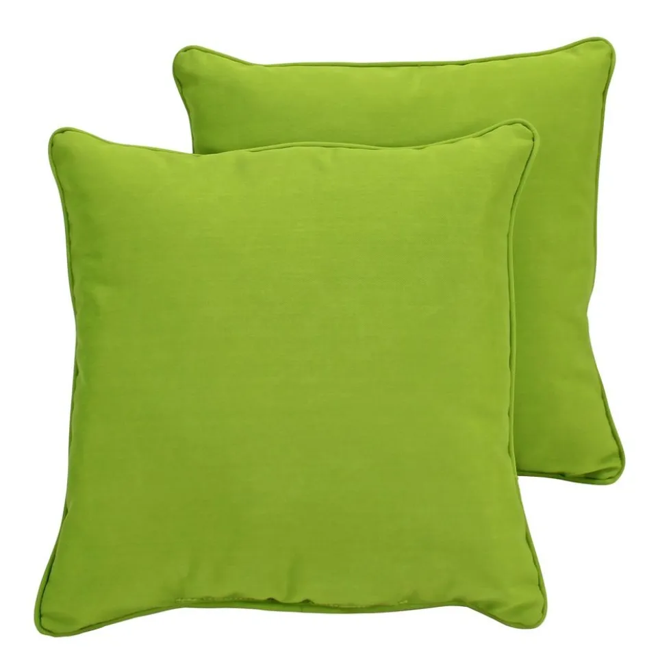 15" Square Indoor/Outdoor Pillow, 2 Pack - Lime Green