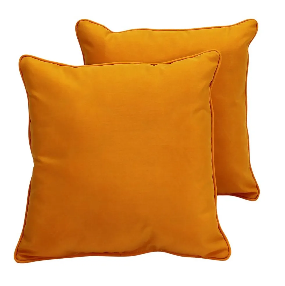 15" Square Indoor/Outdoor Pillow, 2 Pack - Marigold
