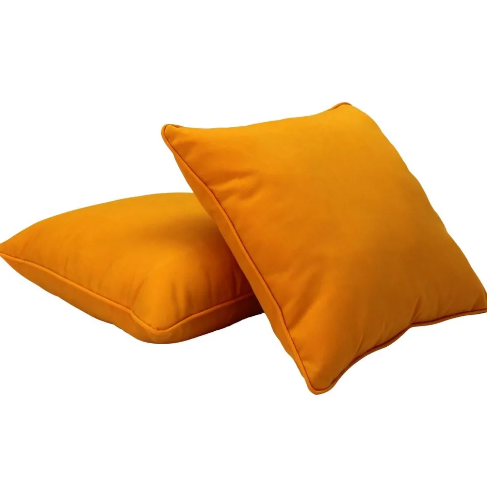 15" Square Indoor/Outdoor Pillow, 2 Pack - Marigold