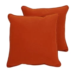 15" Square Indoor/Outdoor Pillow, 2 Pack - Burnt Orange
