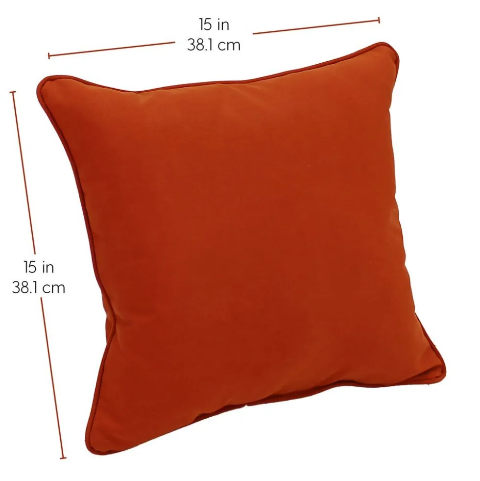 15" Square Indoor/Outdoor Pillow, 2 Pack - Burnt Orange